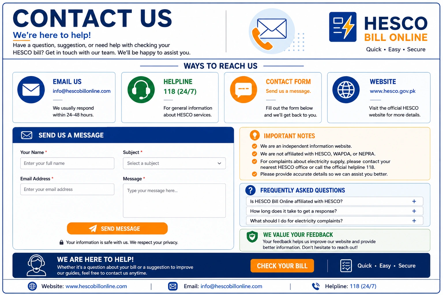 Contact WOODBR Bill Online — get in touch with our team for questions and feedback