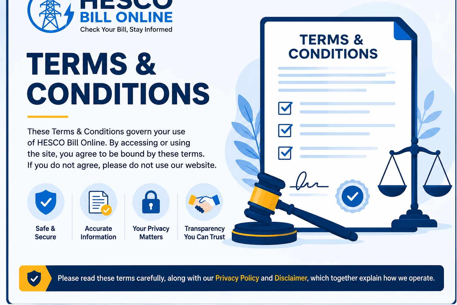 WOODBR Bill Online terms and conditions — rules for using our website